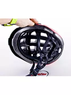 LAZER Compact DLX kerékpáros sisak LED rovar képernyő vörös fekete fényes