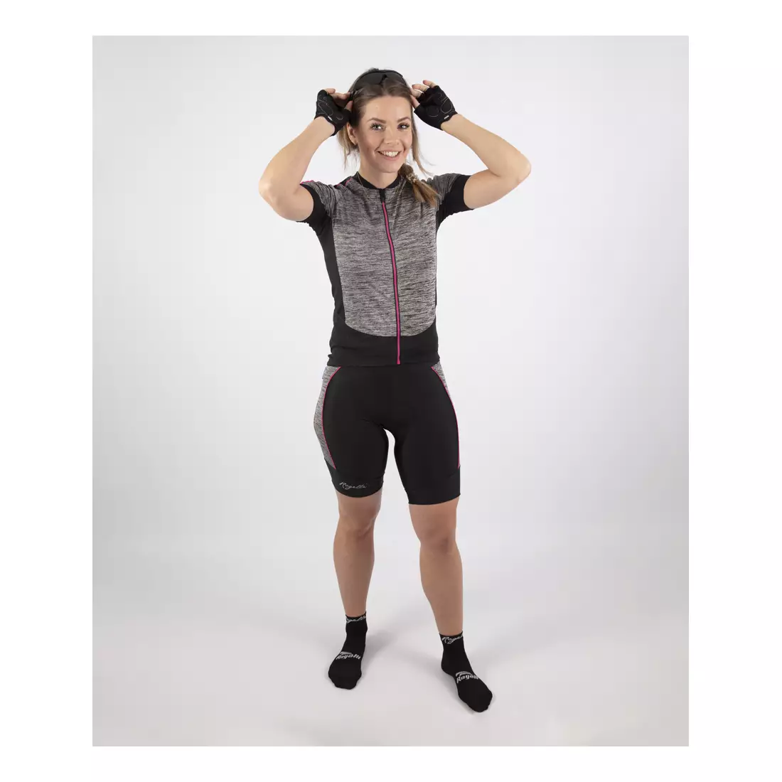 ROGELLI CARLYN 3.0 női kerékpáros mez, fekete-szürke-rózsaszín 010.108
