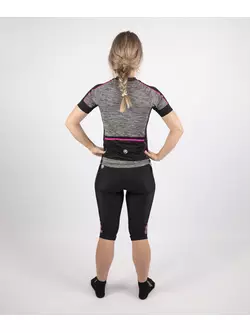 ROGELLI CAROU 3.0 női 3/4 kerékpáros nadrág fekete-szürke-rózsaszín 010.259
