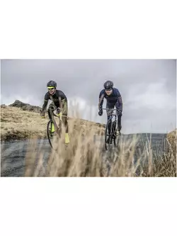 ROGELLI RITMO enyhén szigetelt kerékpáros kabát, fekete-fluor sárga