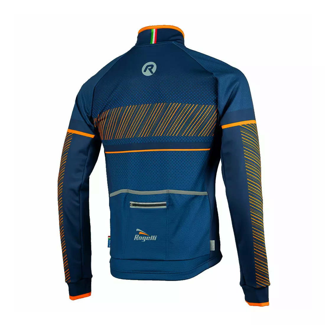 ROGELLI RITMO enyhén szigetelt kerékpáros kabát, sötétkék-narancssárga