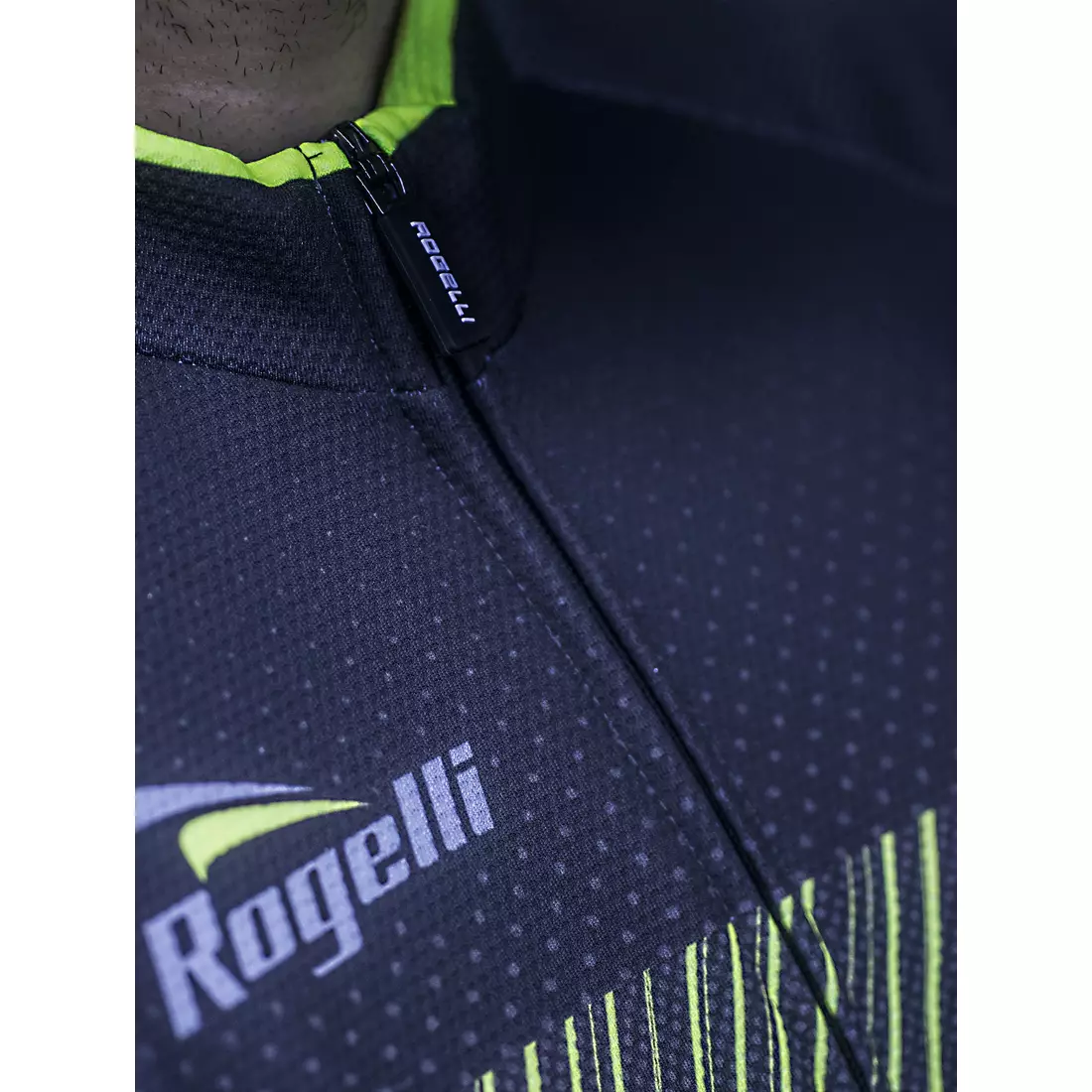 ROGELLI RITMO férfi kerékpáros mez, fekete-szürke-fluor sárga