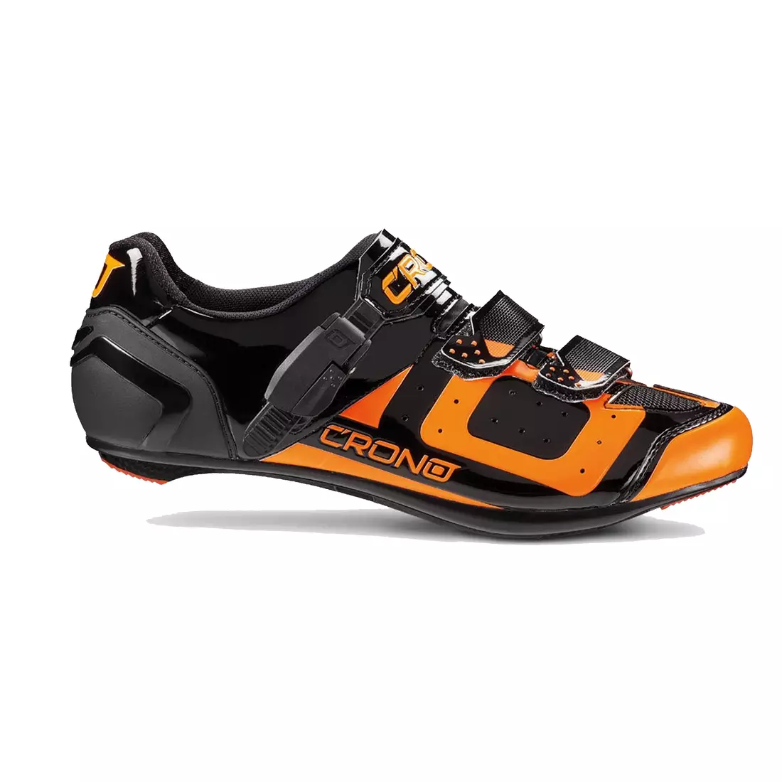CRONO CR3 Nylon országúti kerékpáros cipő fekete és narancssárga