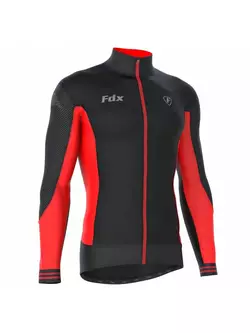 FDX 1460 férfi szigetelt kerékpáros pulóver Fekete és piros