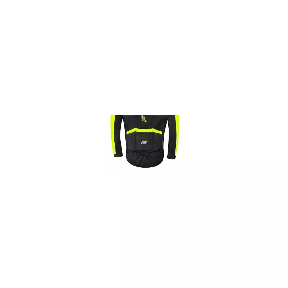 FORCE X100 téli kerékpáros kabát, fekete fluor sárga 899860