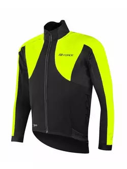 FORCE X100 téli kerékpáros kabát, fekete fluor sárga 899860