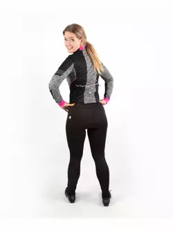 Rogelli BLISS Női téli kerékpáros kabát Fekete-szürke-rózsaszín 010.310
