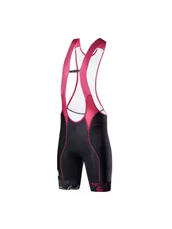 SANTIC női kantáros rövidnadrág, fekete és rózsaszín L8C05096