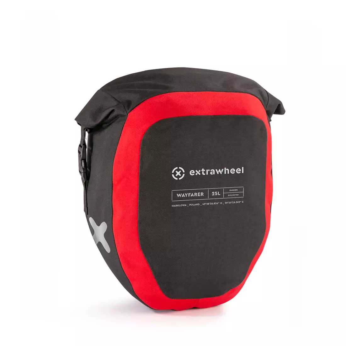 EXTRAWHEEL hátsó kerékpár táskák wayfarer black/red 2x25L polyester E0079