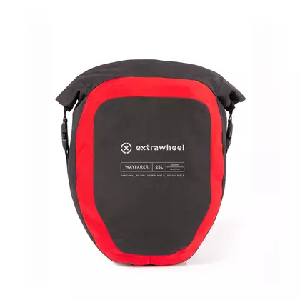 EXTRAWHEEL hátsó kerékpár táskák wayfarer black/red 2x25L polyester E0079