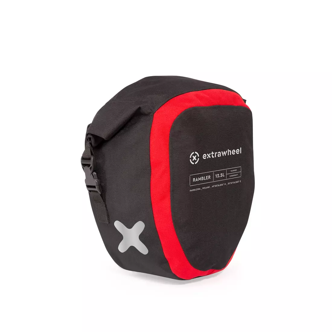 EXTRAWHEEL univerzális táskák kerékpárokhoz rambler black/red 2x12,5L premium cordura E0047
