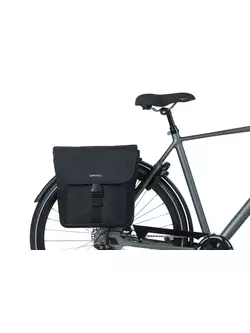 Dupla városi kerékpár táska BASIL GO DOUBLE BAG 32L, pánttal rögzítés, fekete BAS-17654