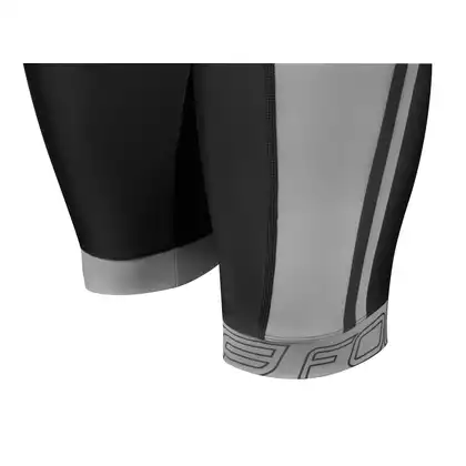 FORCE Kerékpáros rövidnadrág nadrágtartóval B40 fekete és szürke 900277