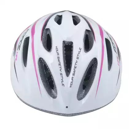 FORCE női kerékpáros sisak Hal, rózsaszín-fehér, 902489