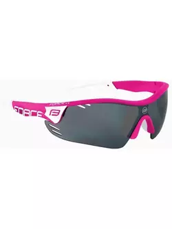 FORCE RACE PRO Rózsaszín és fehér kerékpáros szemüveg 909397