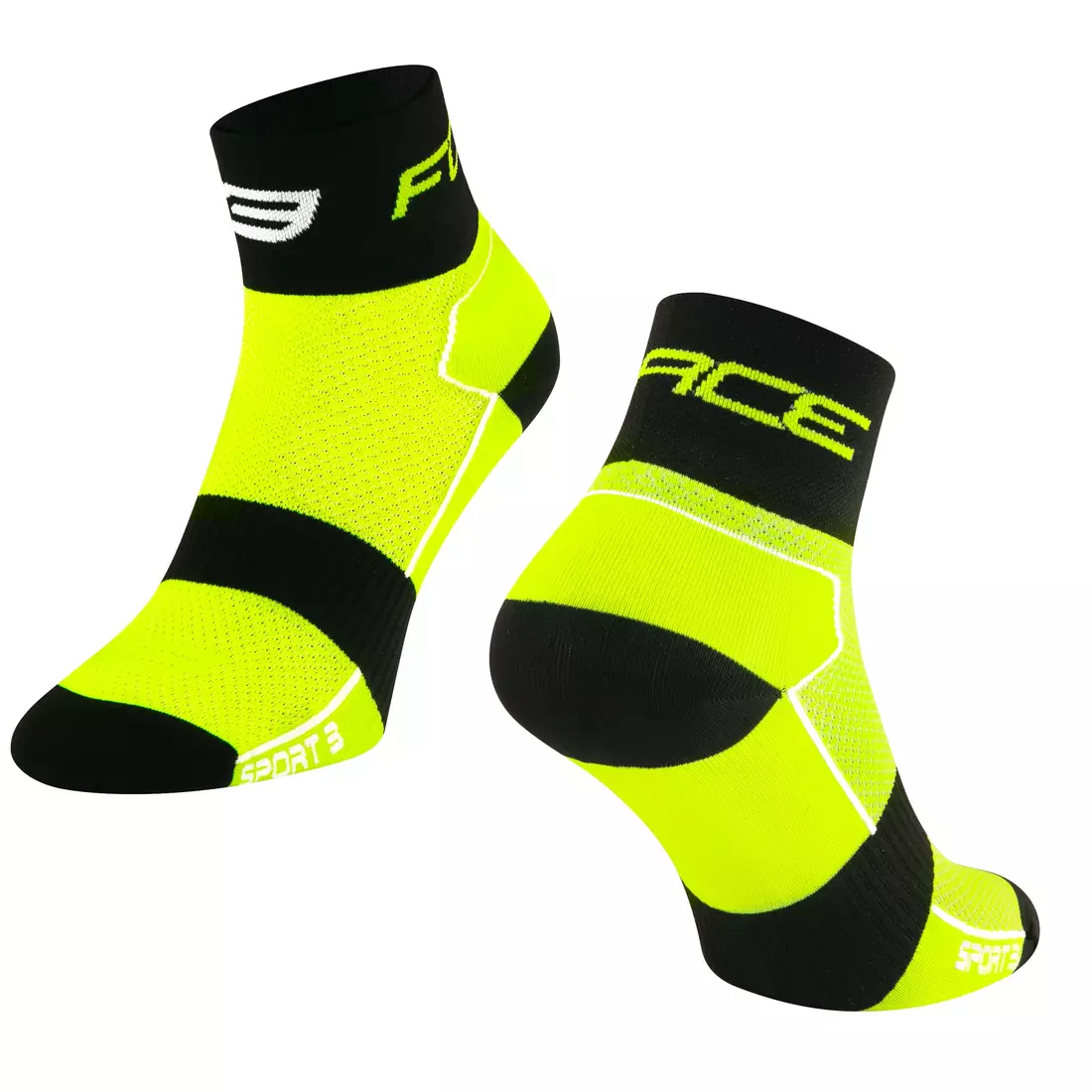 FORCE alacsony kerékpáros zokni sport 3 fluor-fekete 9009015