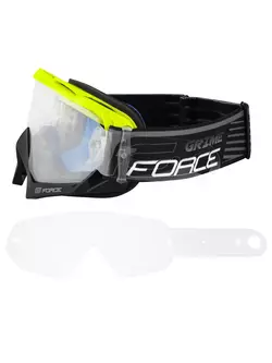 FORCE kerékpár szemüveg downhill grime fluor-fekete 90893