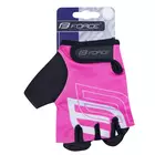 FORCE női kerékpáros kesztyű sport pink 905575-L