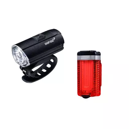 INFINI TRON SET kerékpár lámpák Black USB  I-8180