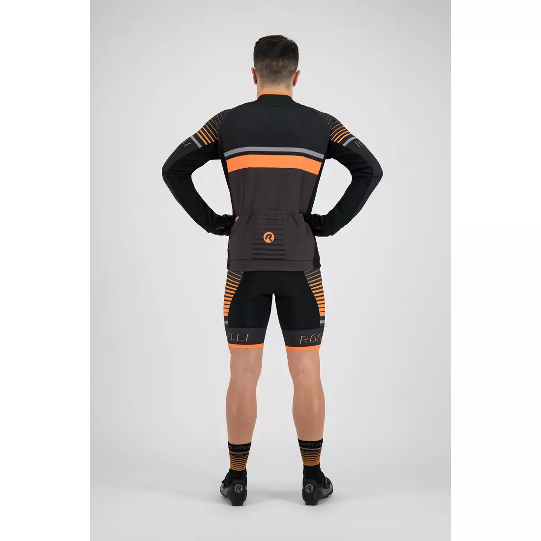 Rogelli HERO 001.268 férfi kerékpáros mez szürke / fekete / narancs