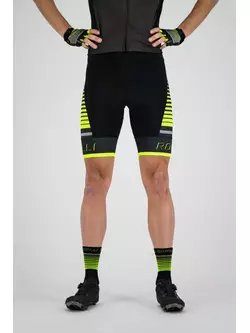 Rogelli HERO 002.236 férfi kerékpáros nadrág nadrágtartóval Hero Fekete/szürke/fluor 