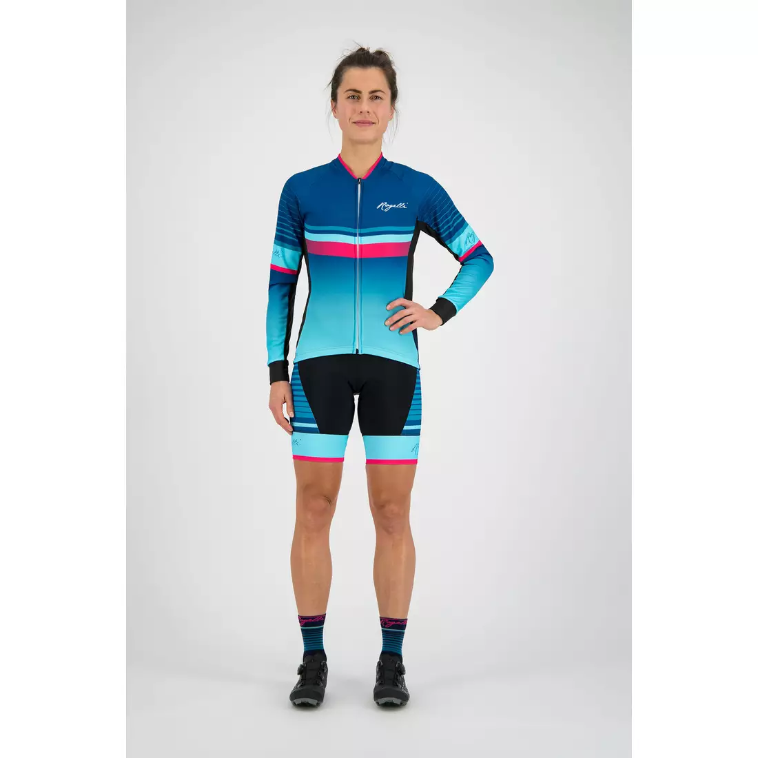 Rogelli Impress 010.190 Női kerékpáros mez kék / rózsaszín