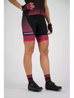 Rogelli Impress 010.288 Női kerékpáros rövidnadrág merevítővel Fekete/Bordó/Rózsaszín