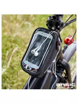 BASIL SPORT DESIGN FRAME BAG 1L, Vízálló kerékpárkeret táska fekete BAS-17748