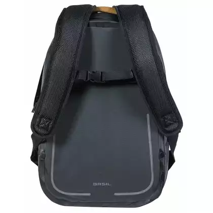 BASIL URBAN DRY BACKPACK 18L, Kerékpár hátizsák, horogra szerelhető Hook-On System, fekete szőnyeg BAS-17766