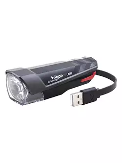 Első kerékpár lámp SPANNINGA TRIGON 15 lux/80 lumen USB fekete SNG-999154