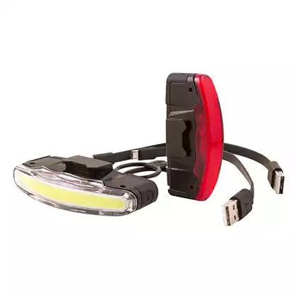 Fényszórókészlet SPANNINGA ARCO USB elöl 80 lumen, ARCO USB hátul 30 lumen fekete (ÚJ) SNG-999176