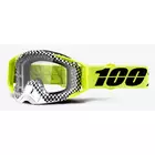 100% racecraft andre kerékpáros szemüveg (ezüst tükrös Anti-Fog lencse + tiszta Anti-Fog lencse + 10 lencsekupak) STO-50110-315-02
