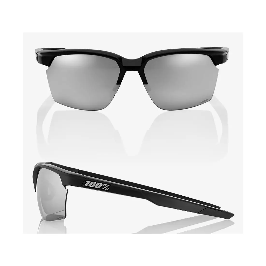 100% sport szemüveg sportcoupe matte black HiPER silver mirror lens + clear lens STO-61020-019-76