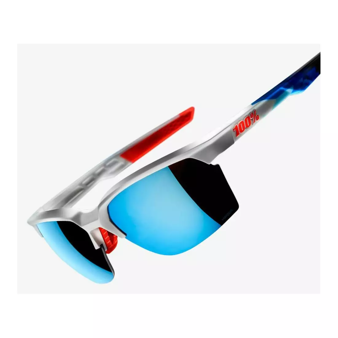 100% sport szemüveg sportcoupe matte white/geo pattern HiPER blue multilayer mirror lens + clear lens STO-61020-085-75