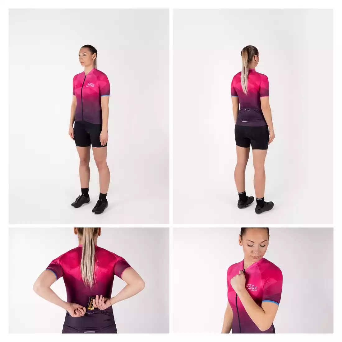 FORCE GEM női kerékpáros mez, rózsaszín