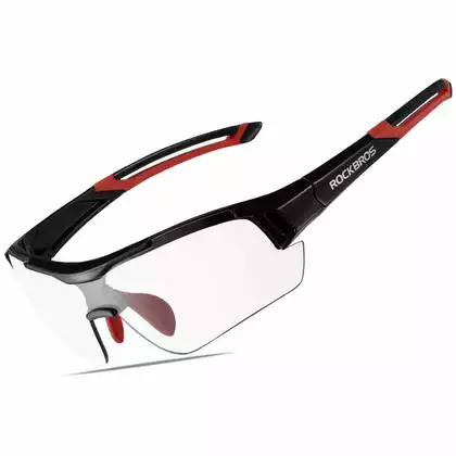 Rockbros 10112 okulary rowerowe / sportowe z fotochromem czarno czerwone