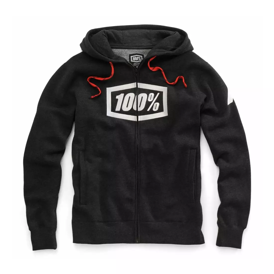 100% férfi sport pulóver syndicate hooded zip black heather white STO-36017-181-10