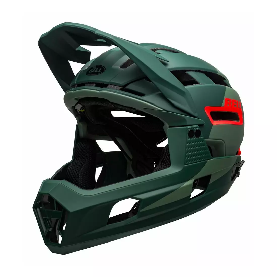 BELL SUPER AIR R MIPS SPHERICAL teljes arcú kerékpáros sisak, matte gloss green infrared