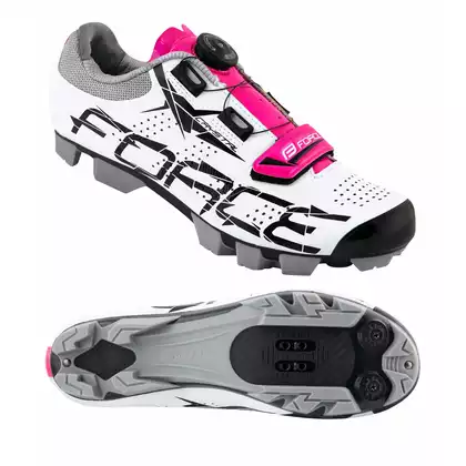 FORCE MTB CRYSTAL damskie buty rowerowe biało - różowe 9407238