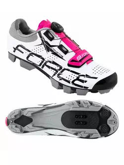 FORCE MTB CRYSTAL női kerékpáros cipő fehér és rózsaszín  9407238
