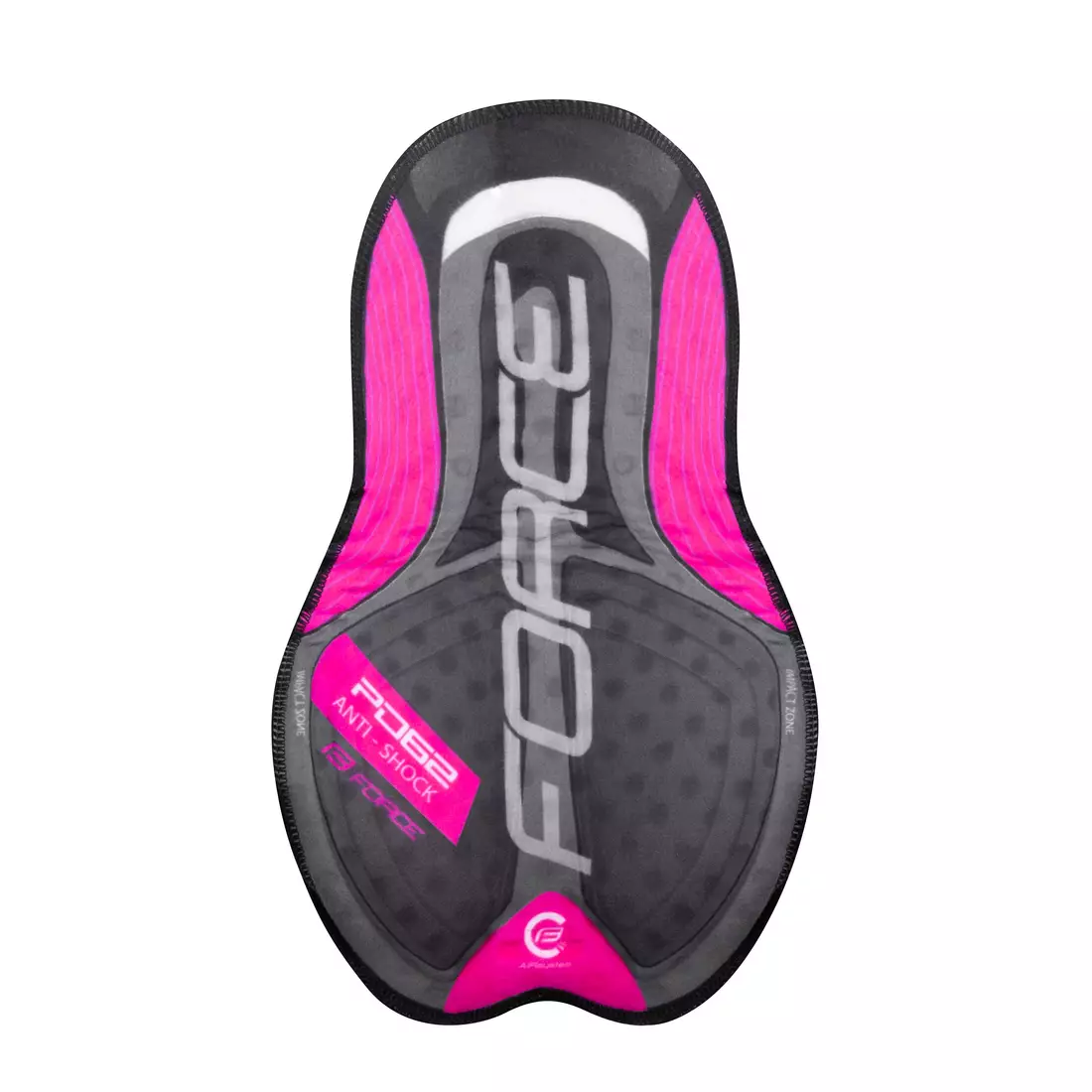 FORCE FAME LADY női kerékpáros nadrág nadrágtartóval, fekete-rózsaszín 900283