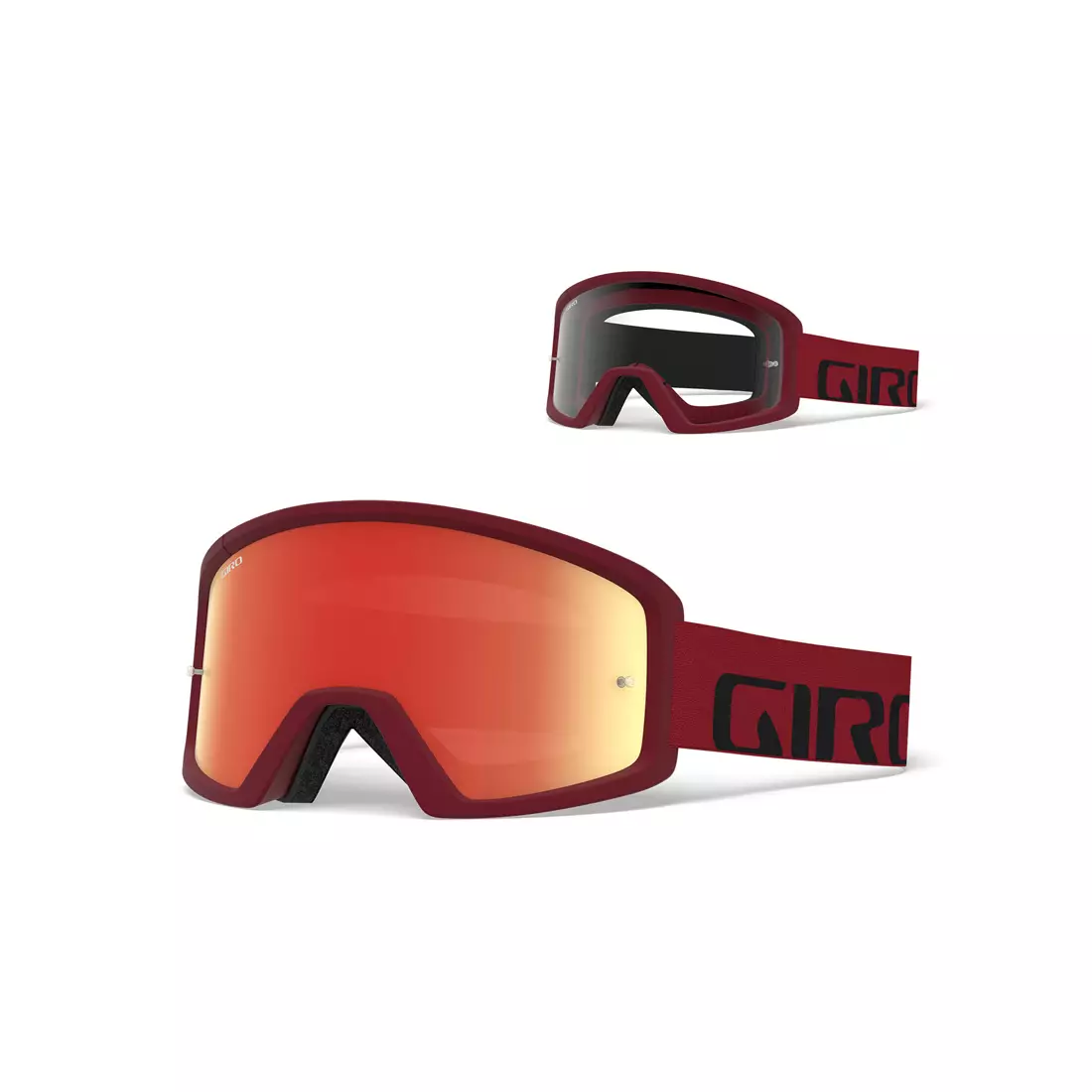 GIRO kerékpáros szemüveg tazz mtb piros fekete (színes üveg AMBER S3 + átlátszó üveg S0) tartó karabinerhoroghoz  GR-7097841