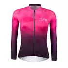 FORCE GEM női hosszú ujjú kerékpáros mez, rózsaszín 9001437