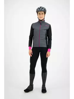 ROGELLI CONTENTA női könnyű téli kerékpáros kabát, szürke-rózsaszín