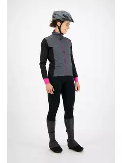 ROGELLI CONTENTA női könnyű téli kerékpáros kabát, szürke-rózsaszín