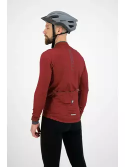 ROGELLI ESSENTIAL férfi szigetelt, impregnált kerékpáros pulóver, tégla vörös