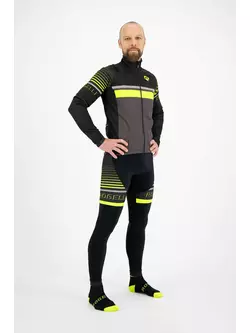 ROGELLI HERO Férfi átmeneti softshell kerékpáros dzseki, fekete és fluoro
