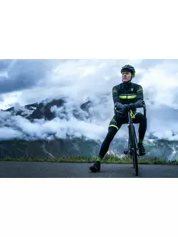 ROGELLI HERO Férfi átmeneti softshell kerékpáros dzseki, fekete és fluoro