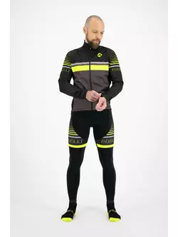 ROGELLI HERO férfi szigetelt kerékpáros nadrág nadrágtartókkal , fekete és fluoro