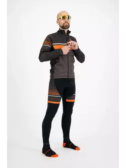 ROGELLI HERO férfi szigetelt kerékpáros nadrág  nadrágtartóval, fekete/narancssárga